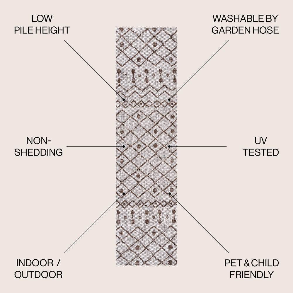 Elvas Nokat Tribal Bohemian Indoor/Outdoor Area Rug