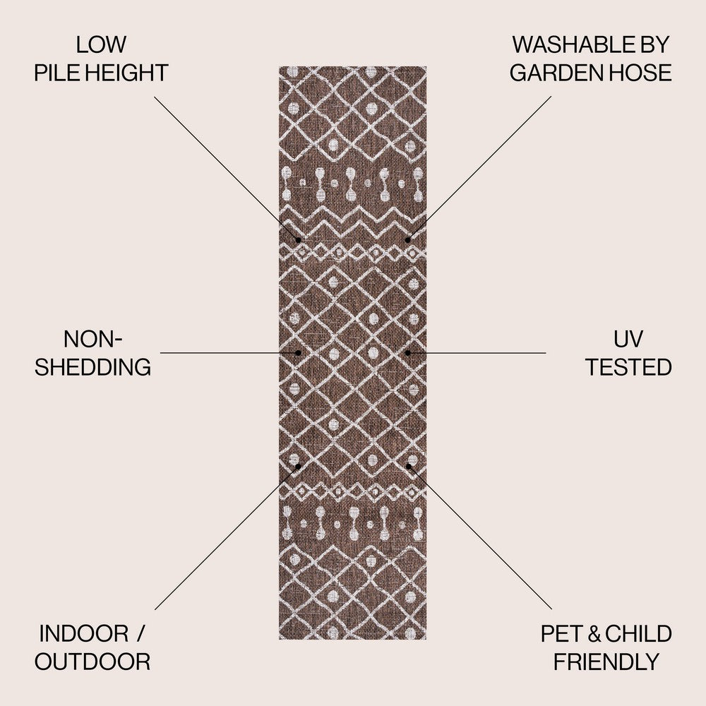 Elvas Nokat Tribal Bohemian Indoor/Outdoor Area Rug