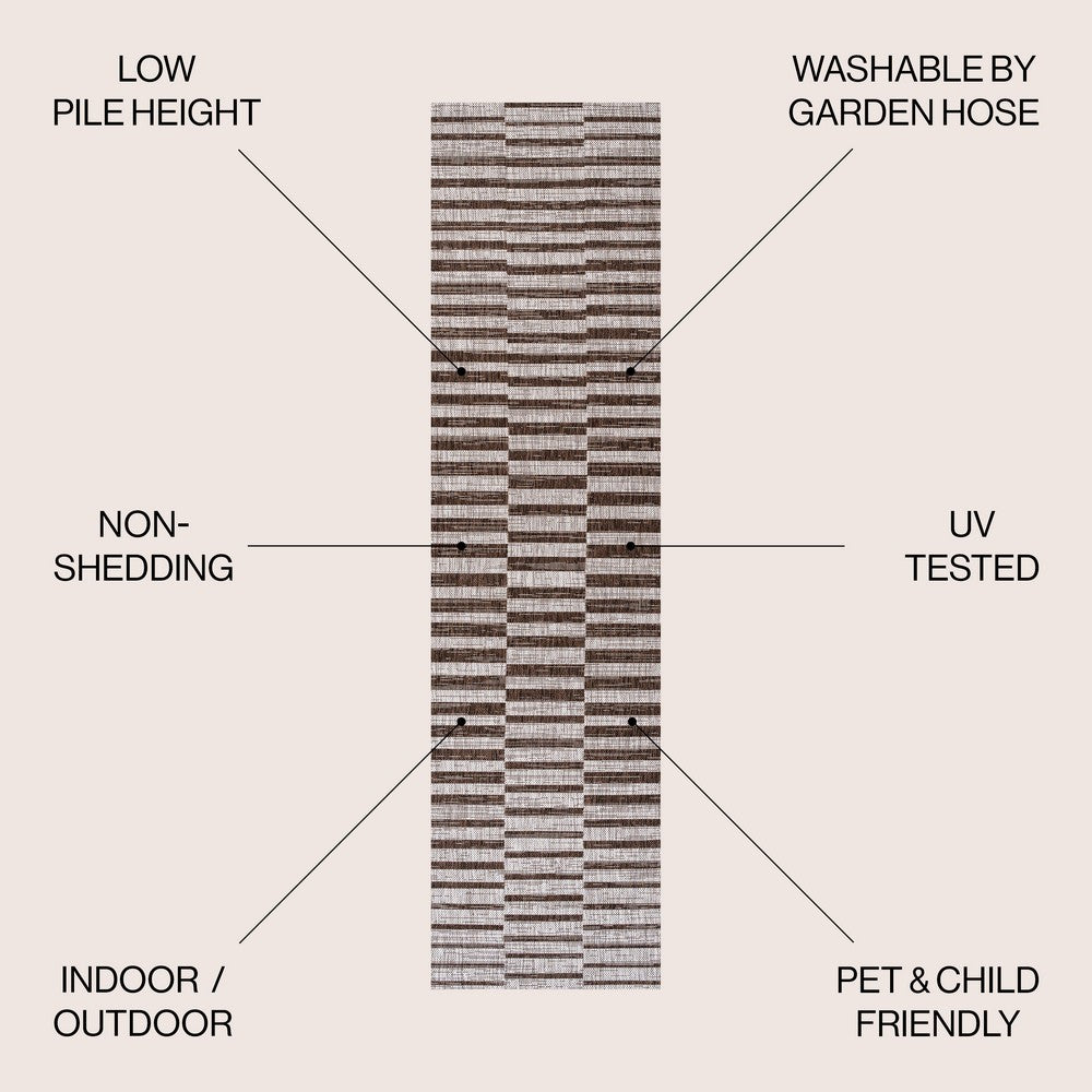 Fatima Sukie Offset Stripe Indoor/Outdoor Area Rug
