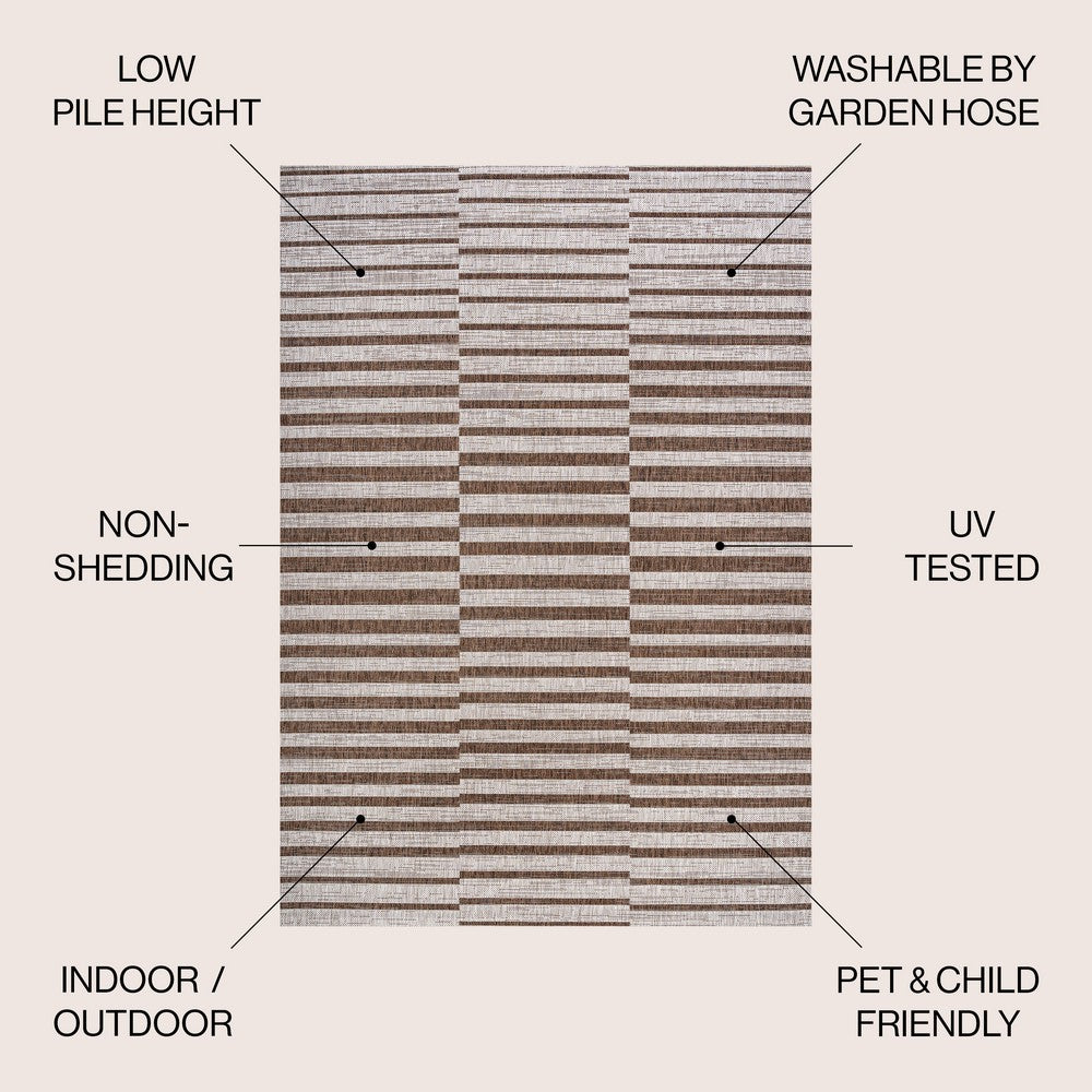 Fatima Sukie Offset Stripe Indoor/Outdoor Area Rug