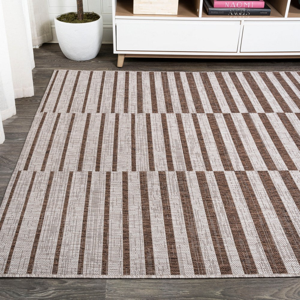 Fatima Sukie Offset Stripe Indoor/Outdoor Area Rug