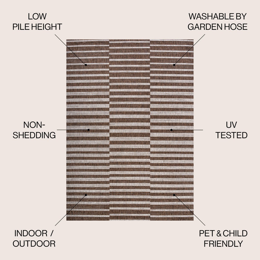 Fatima Sukie Offset Stripe Indoor/Outdoor Area Rug