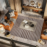 Fatima Sukie Offset Stripe Indoor/Outdoor Area Rug