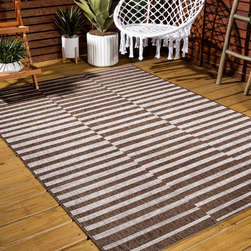 Fatima Sukie Offset Stripe Indoor/Outdoor Area Rug