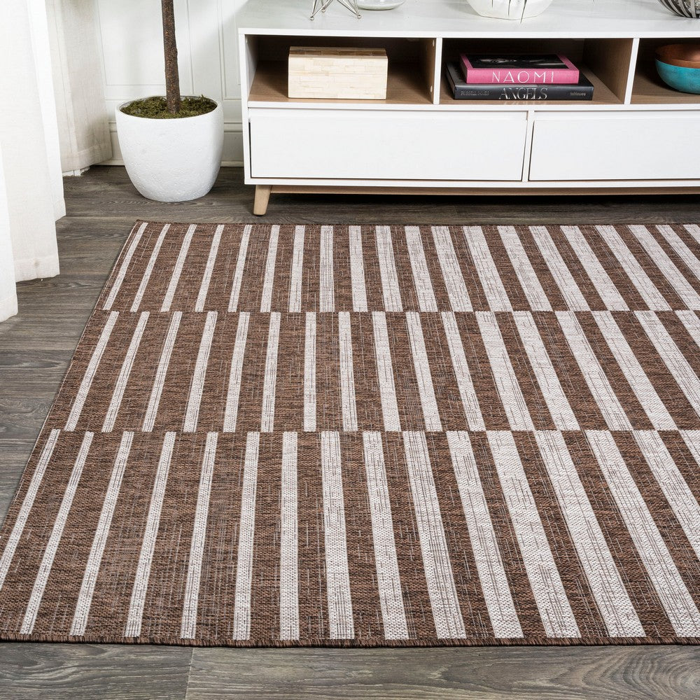 Fatima Sukie Offset Stripe Indoor/Outdoor Area Rug