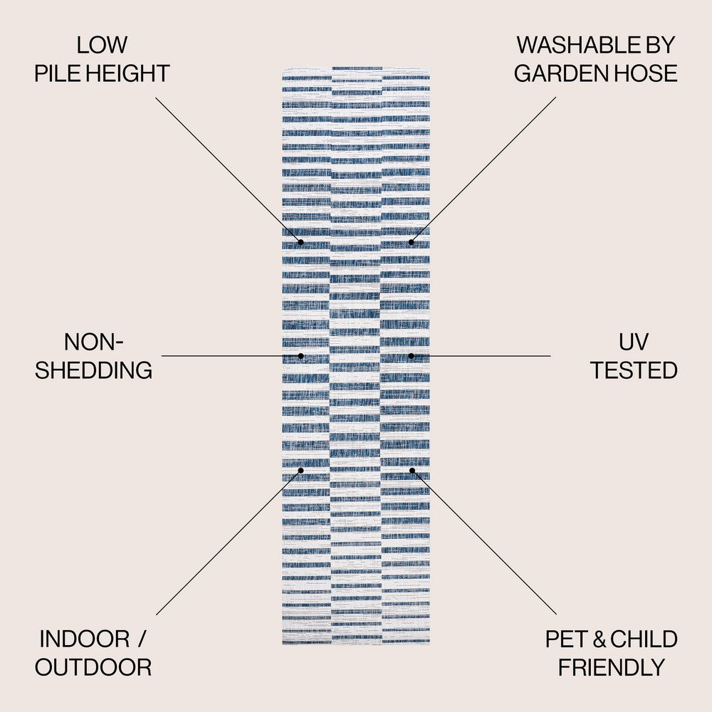 Fatima Sukie Offset Stripe Indoor/Outdoor Area Rug