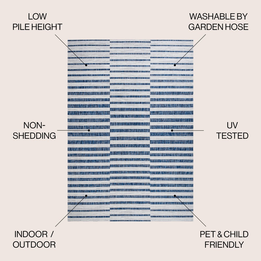 Fatima Sukie Offset Stripe Indoor/Outdoor Area Rug