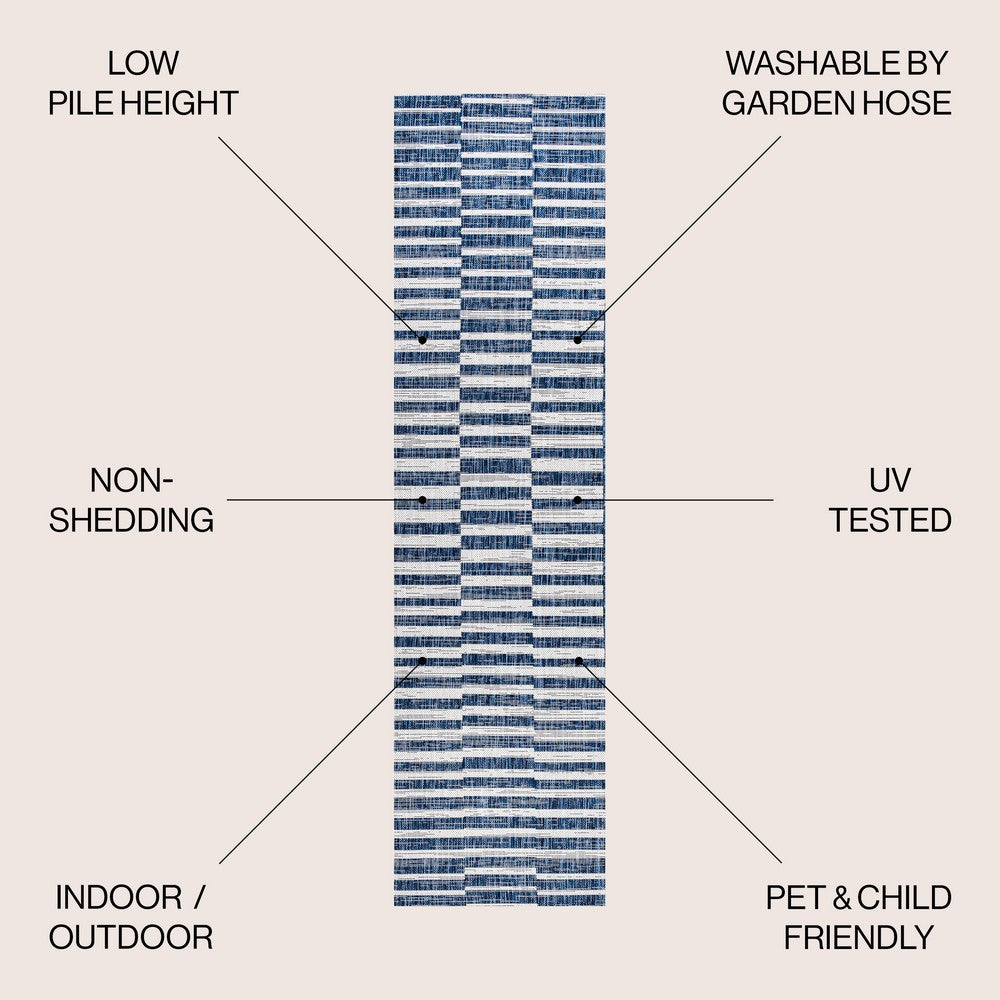 Fatima Sukie Offset Stripe Indoor/Outdoor Area Rug