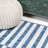 Fatima Sukie Offset Stripe Indoor/Outdoor Area Rug