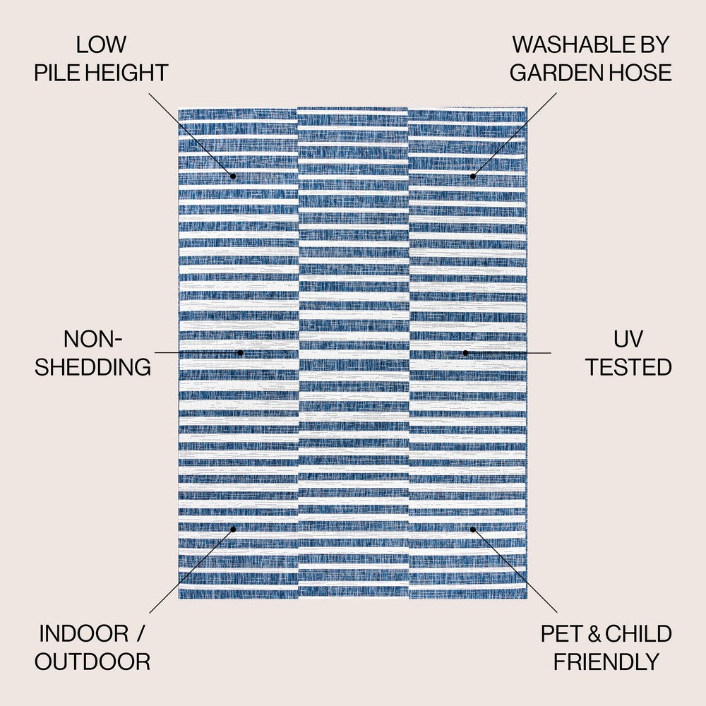 Fatima Sukie Offset Stripe Indoor/Outdoor Area Rug