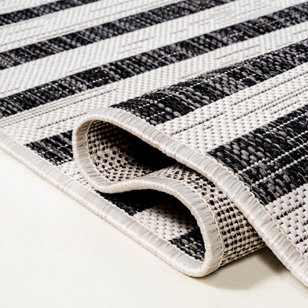 Fatima Sukie Offset Stripe Indoor/Outdoor Area Rug