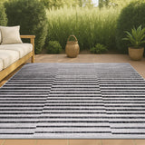 Fatima Sukie Offset Stripe Indoor/Outdoor Area Rug