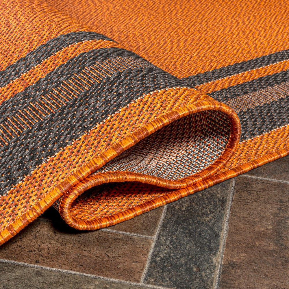 Mae Modern Border Stripe Indoor/outdoor Area Rug