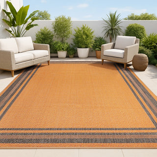 Mae Modern Border Stripe Indoor/outdoor Area Rug