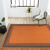 Mae Modern Border Stripe Indoor/outdoor Area Rug