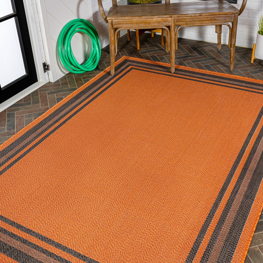 Mae Modern Border Stripe Indoor/outdoor Area Rug