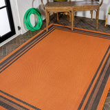 Mae Modern Border Stripe Indoor/outdoor Area Rug