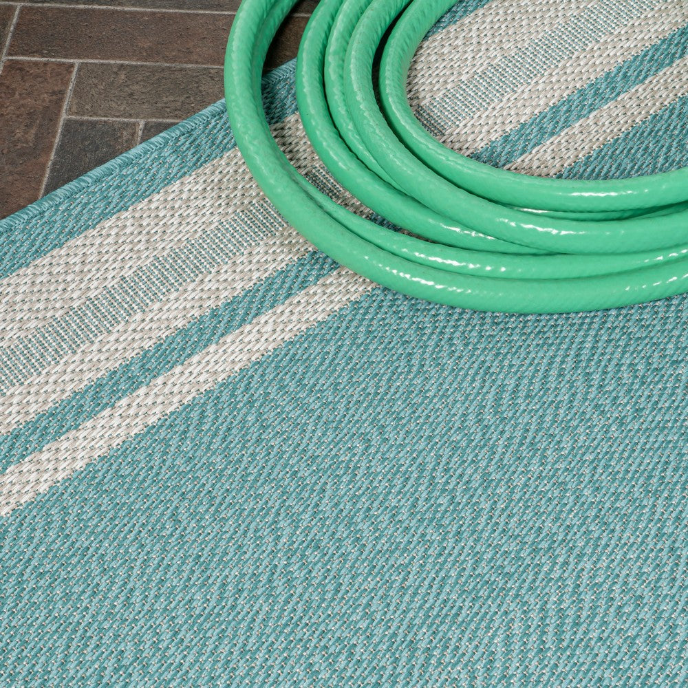 Mae Modern Border Stripe Indoor/outdoor Area Rug