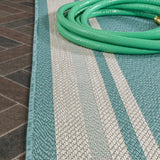 Mae Modern Border Stripe Indoor/outdoor Area Rug