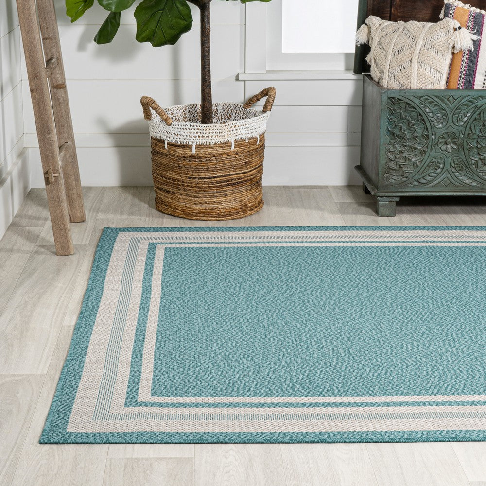 Mae Modern Border Stripe Indoor/outdoor Area Rug