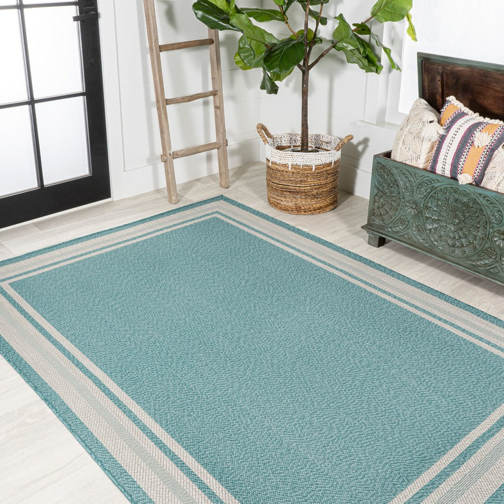 Mae Modern Border Stripe Indoor/outdoor Area Rug
