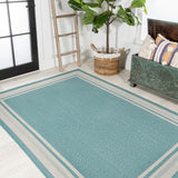 Mae Modern Border Stripe Indoor/outdoor Area Rug