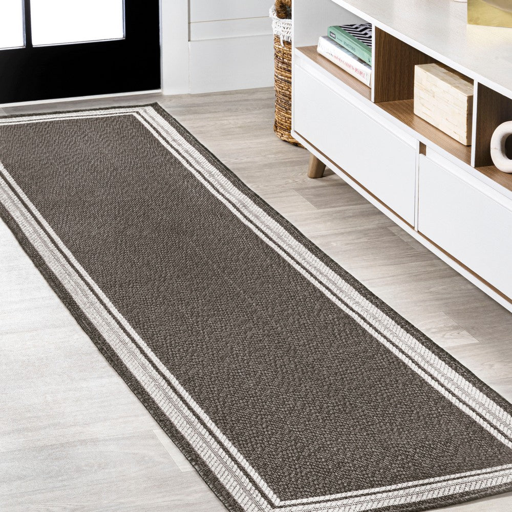 Mae Modern Border Stripe Indoor/outdoor Area Rug
