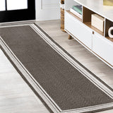 Mae Modern Border Stripe Indoor/outdoor Area Rug