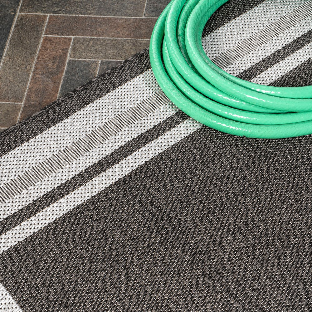 Mae Modern Border Stripe Indoor/outdoor Area Rug