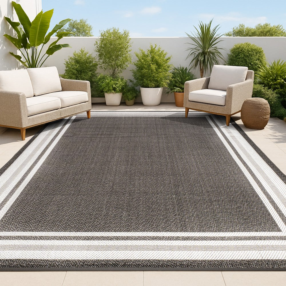 Mae Modern Border Stripe Indoor/outdoor Area Rug