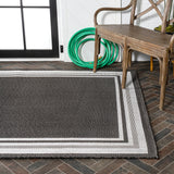 Mae Modern Border Stripe Indoor/outdoor Area Rug