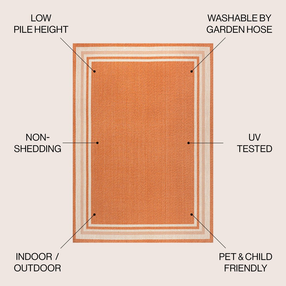 Mae Modern Border Stripe Indoor/outdoor Area Rug