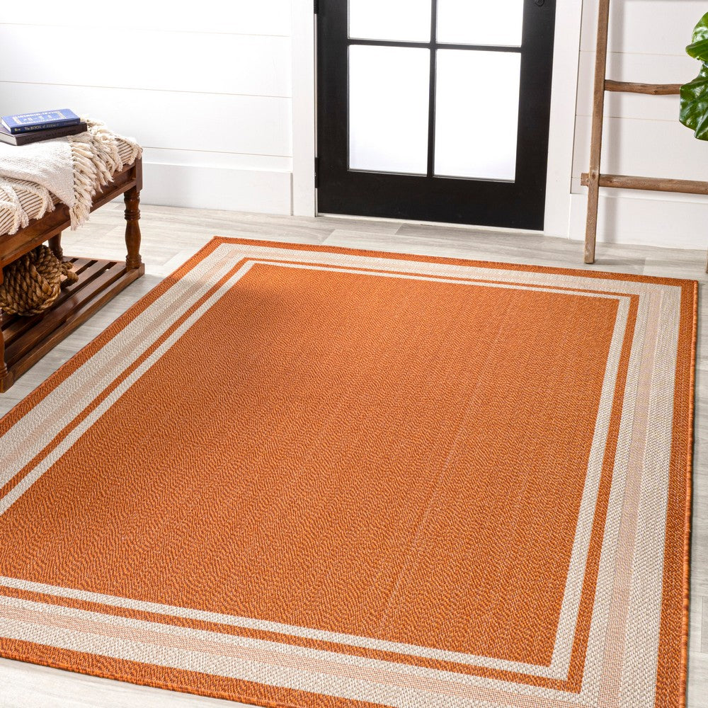 Mae Modern Border Stripe Indoor/outdoor Area Rug