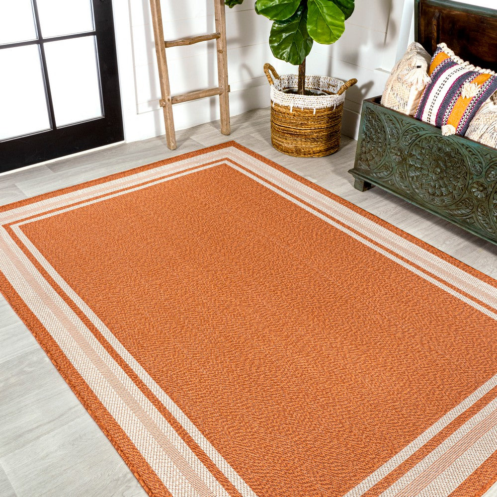Mae Modern Border Stripe Indoor/outdoor Area Rug
