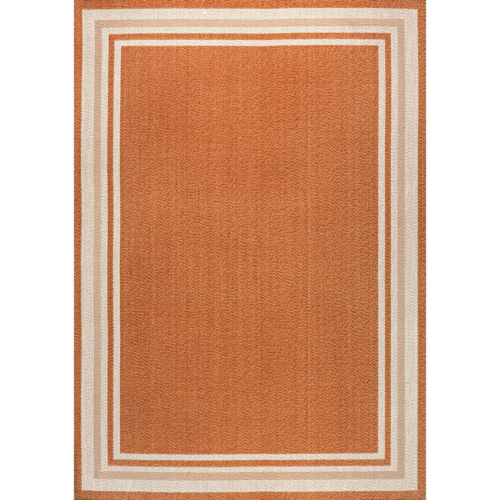 Mae Modern Border Stripe Indoor/outdoor Area Rug
