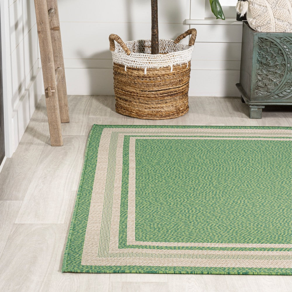 Mae Modern Border Stripe Indoor/outdoor Area Rug