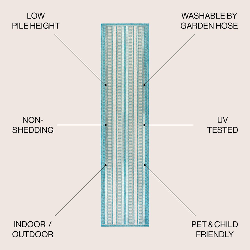 Gibson Modern Double Stripe Indoor/outdoor Area Rug
