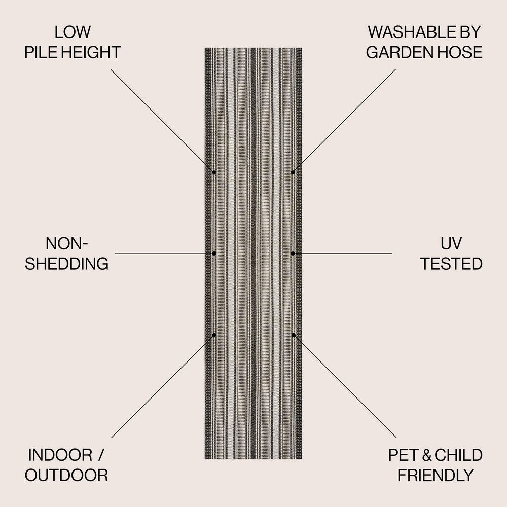Gibson Modern Double Stripe Indoor/outdoor Area Rug