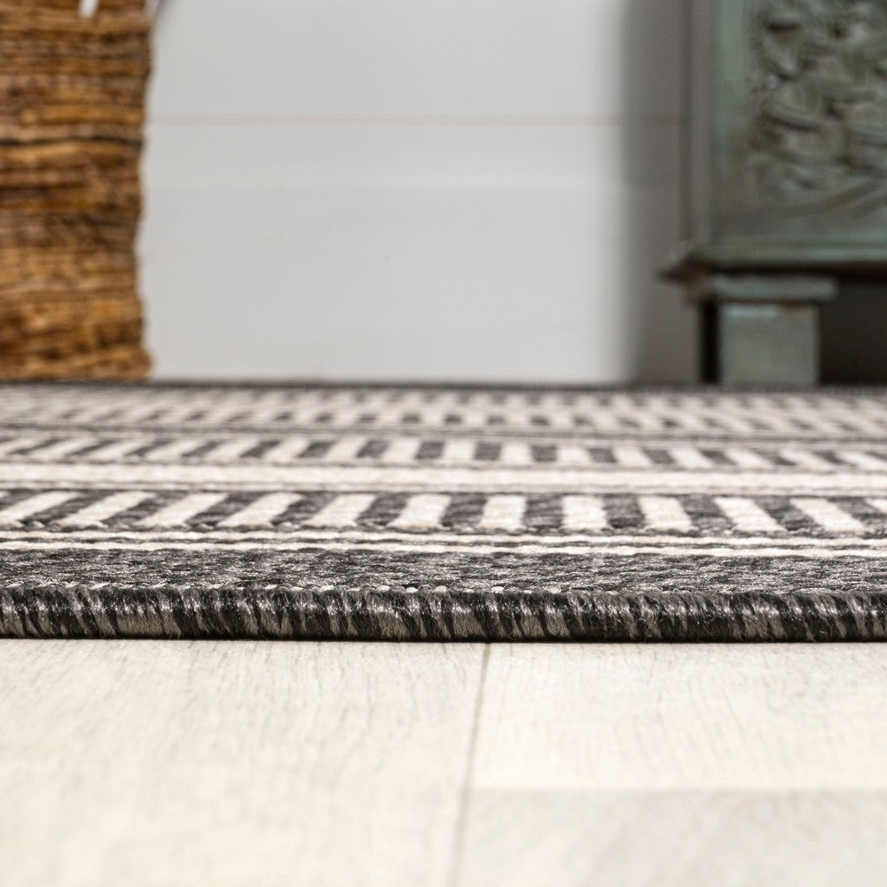 Gibson Modern Double Stripe Indoor/outdoor Area Rug