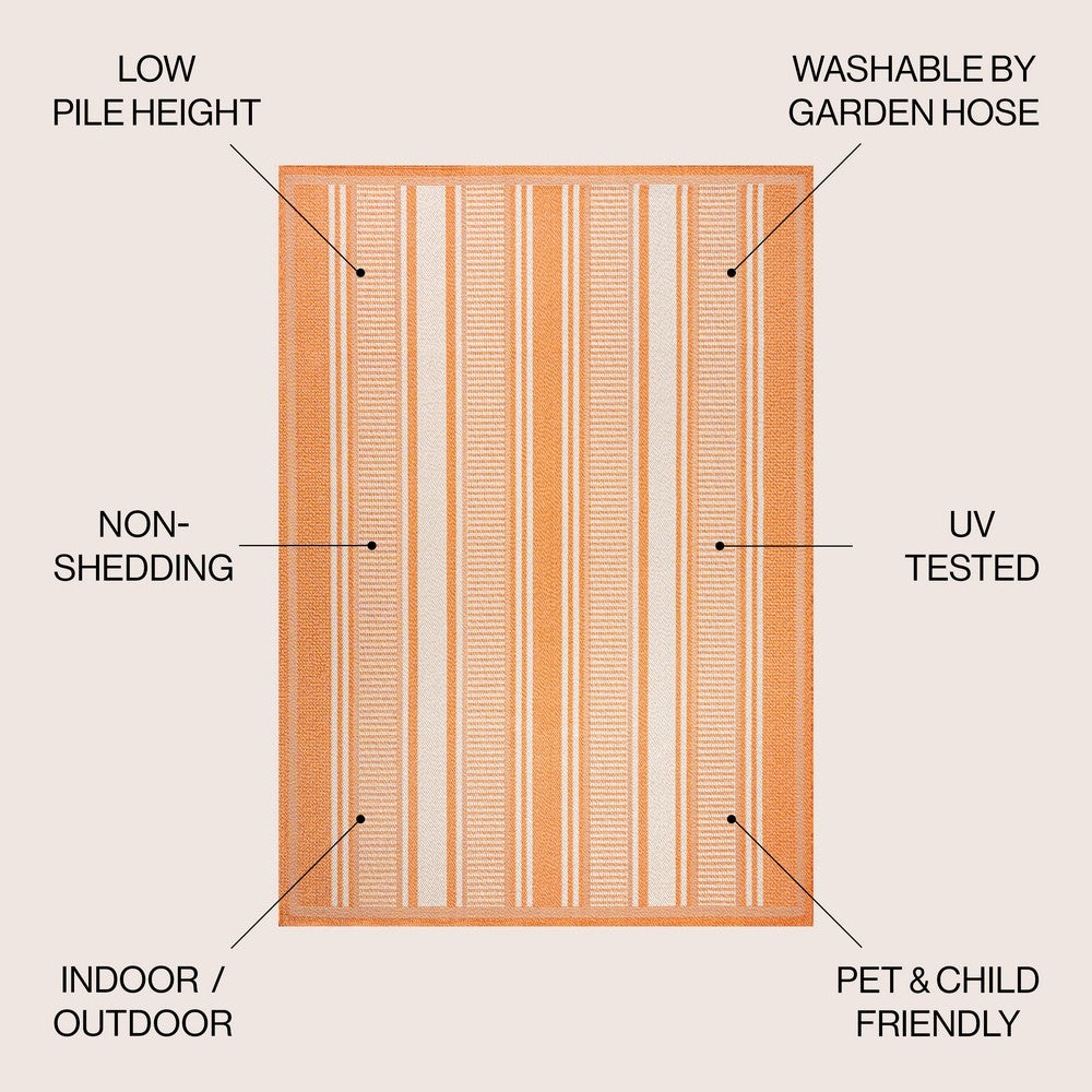 Gibson Modern Double Stripe Indoor/outdoor Area Rug