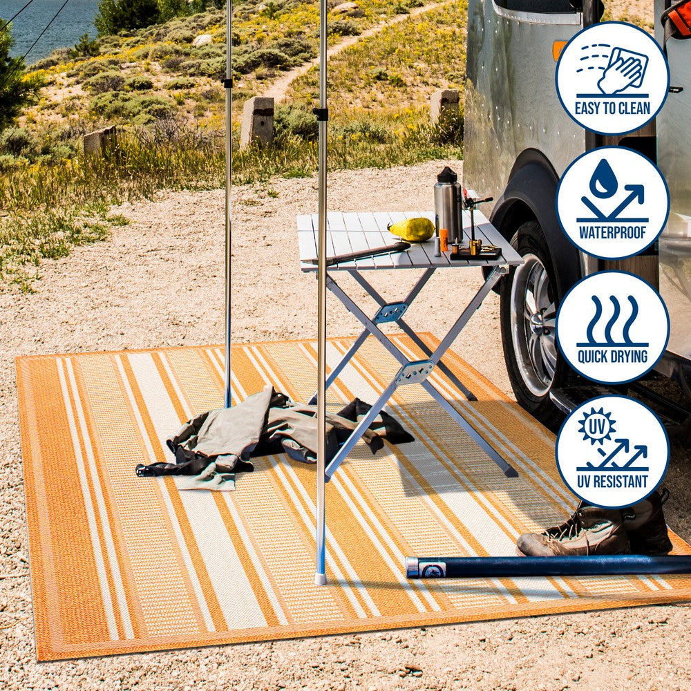 Gibson Modern Double Stripe Indoor/outdoor Area Rug