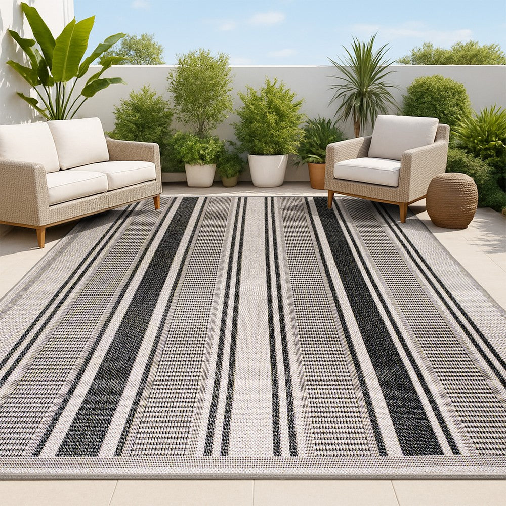 Gibson Modern Double Stripe Indoor/outdoor Area Rug