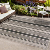 Gibson Modern Double Stripe Indoor/outdoor Area Rug