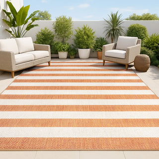Amos Two-tone Wide Stripe Indoor/outdoor Area Rug