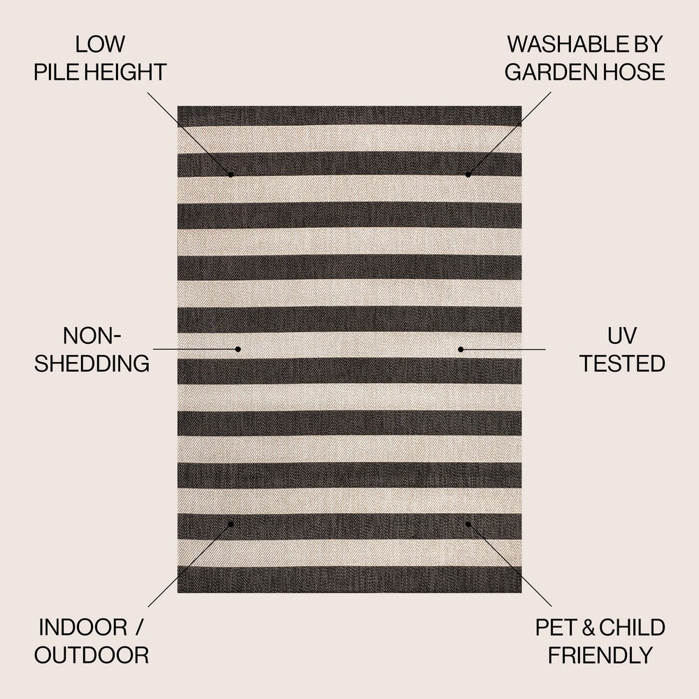 Amos Two-tone Wide Stripe Indoor/outdoor Area Rug