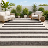 Amos Two-tone Wide Stripe Indoor/outdoor Area Rug