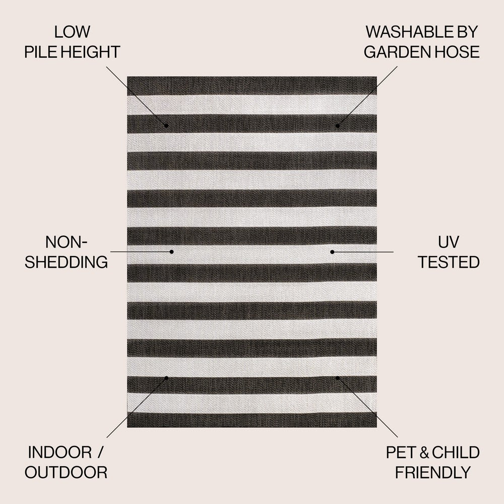 Amos Two-tone Wide Stripe Indoor/outdoor Area Rug