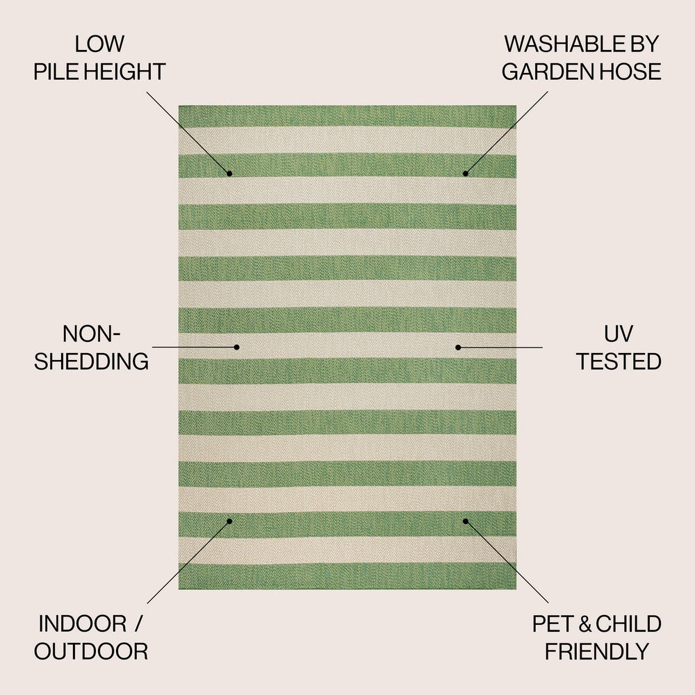 Amos Two-tone Wide Stripe Indoor/outdoor Area Rug