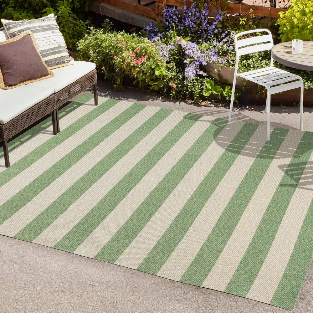 Amos Two-tone Wide Stripe Indoor/outdoor Area Rug