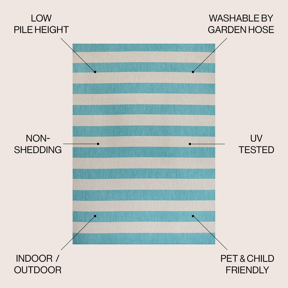 Amos Two-tone Wide Stripe Indoor/outdoor Area Rug